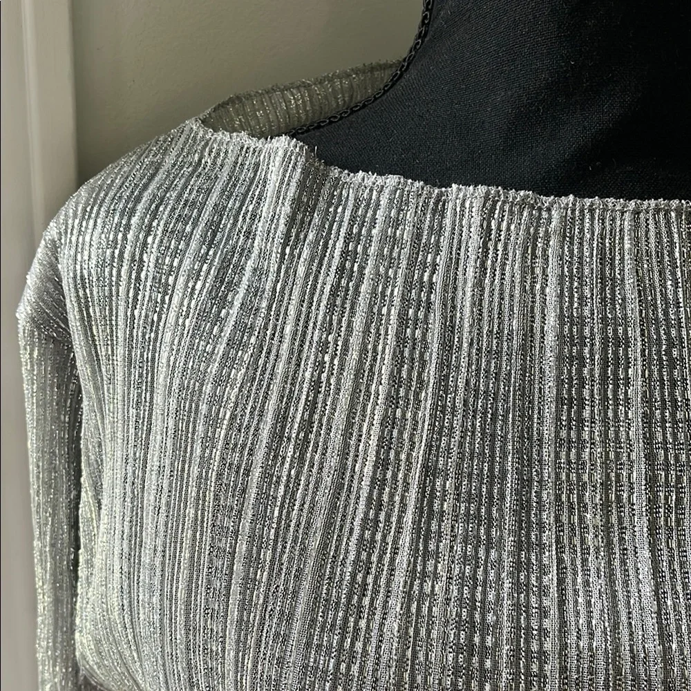 J. Crew Silver Metallic Blouse - Picture 2 of 7